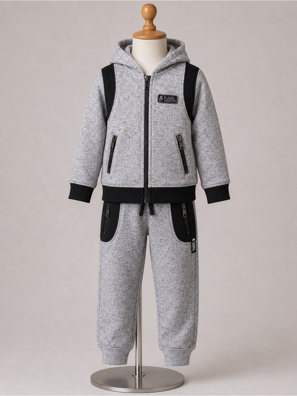 Karl Lagerfeld Black & grey sweats joggers set sz6